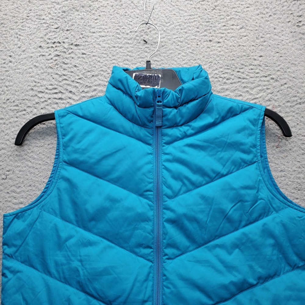 Lands' End Down Puffer Vest Womens Small Blue Quilted Winter Sleeveless Full Zip - Picture 5 of 8